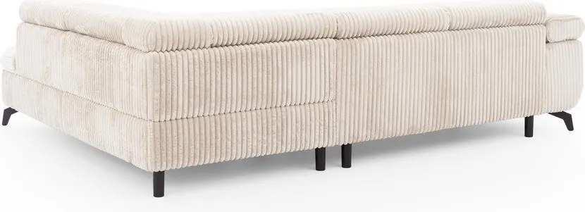 Krémová menčestrová rohová pohovka (pravý roh/do L) Marbeya – Ropez