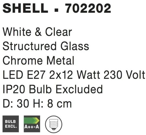 Dizajnové stropné svietidlo Shell 30 biele