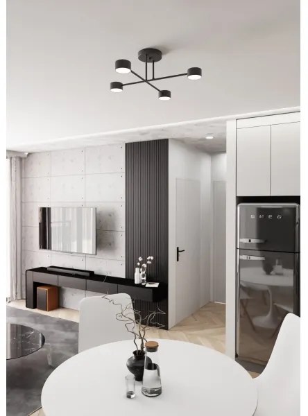 Prisadený luster HALO 4xGX53/10W/230V čierna