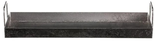 Kovový podnos s uchami, obdĺžnikový, strieborný,36 x 16 x 7 cm