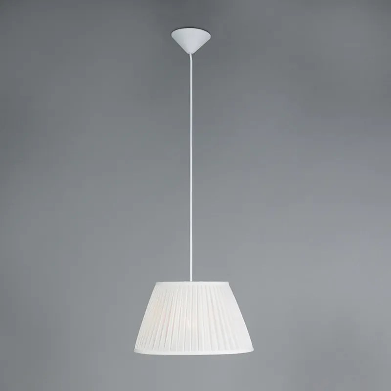 Retro závesné svietidlo biele 35 cm - Plisse