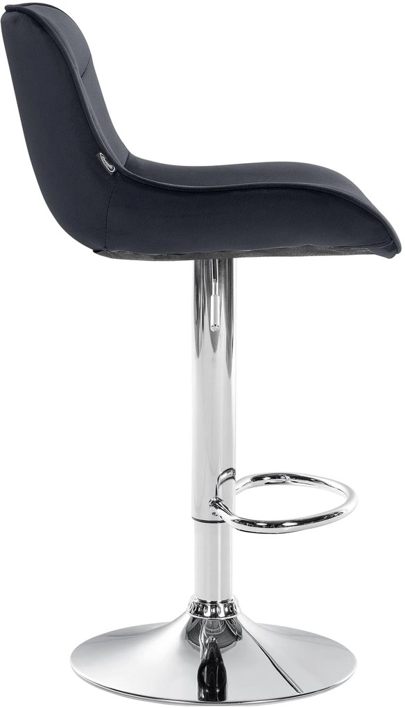 Design-Shop 2x Barová stolička Vonore - zamat, chróm rám - Čierna