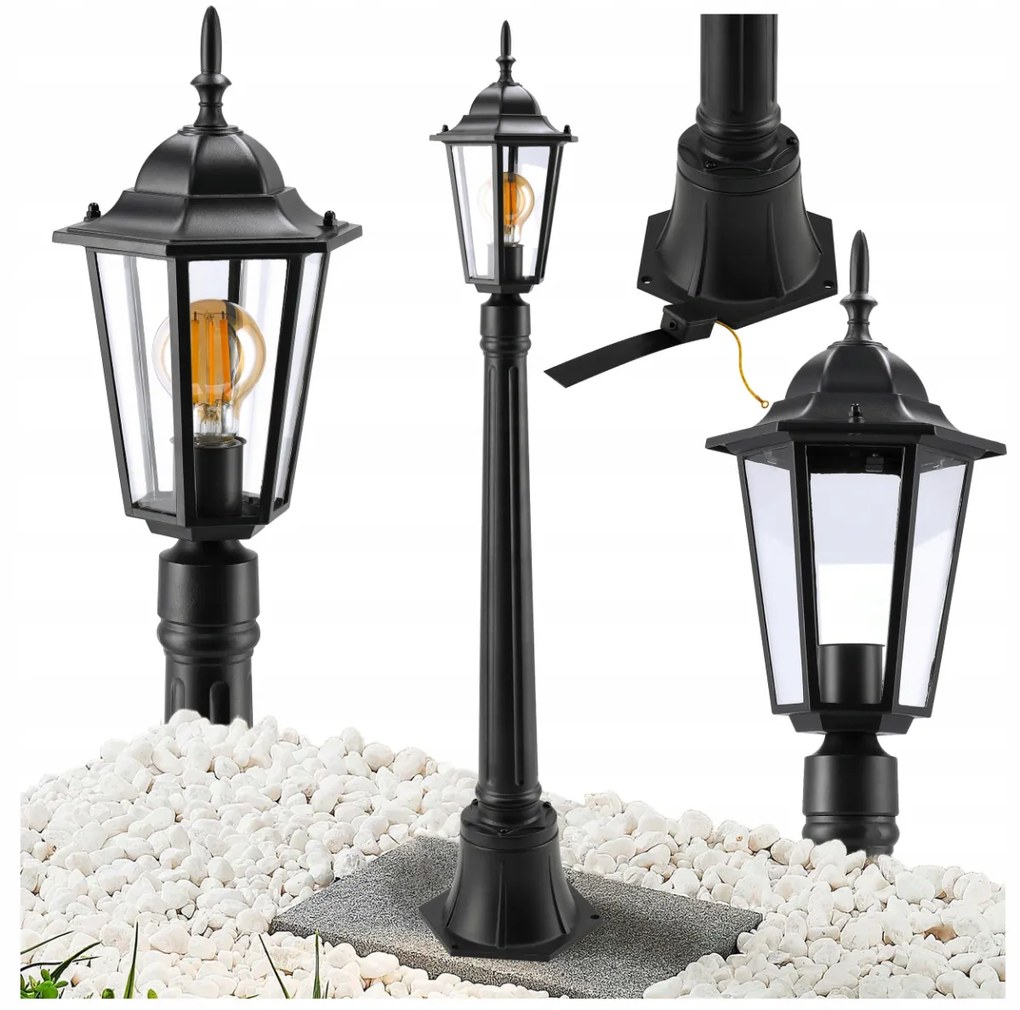 BERGE Záhradná lampa Stĺp Lampáš LED E27 105cm