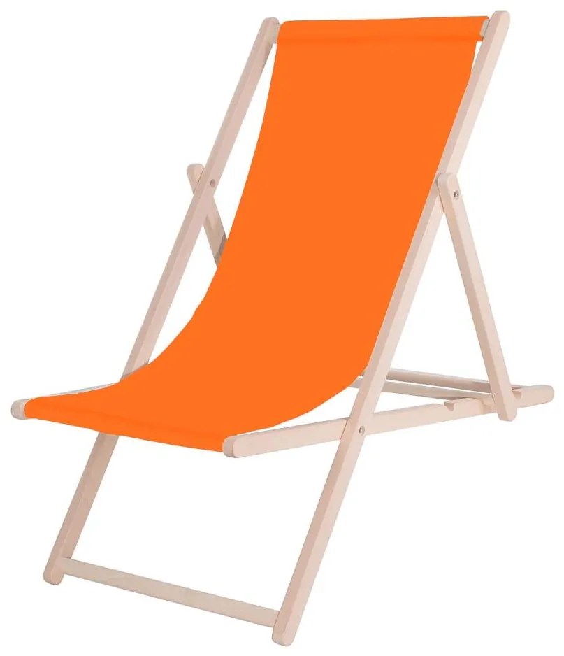 Záhradné ležadlo oranžové/buk