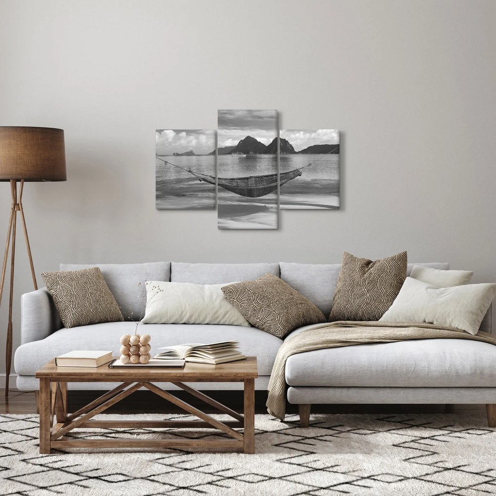 Obraz - Hojdacia sieť na pláži (90x60 cm)