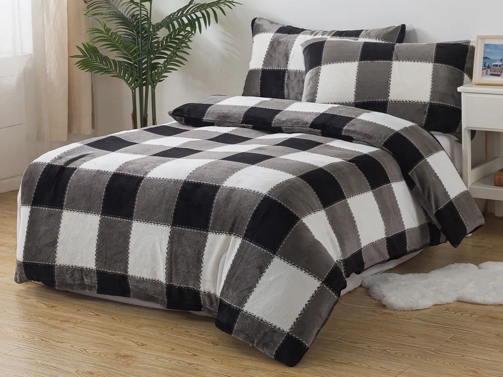 XPOSE® Mikroplyšové obliečky KÁRO Exclusive - sivé