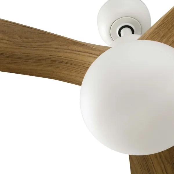 FARO 34361WT-11L-Stropný ventilátor OUTWOOD L 1xE27/15W hnedá/biela priemer 150 cm WT IP44+DO