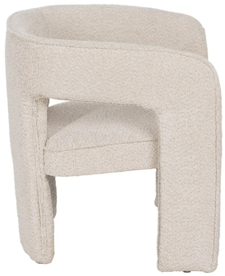 Béžové kreslo z textílie buklé – Ixia