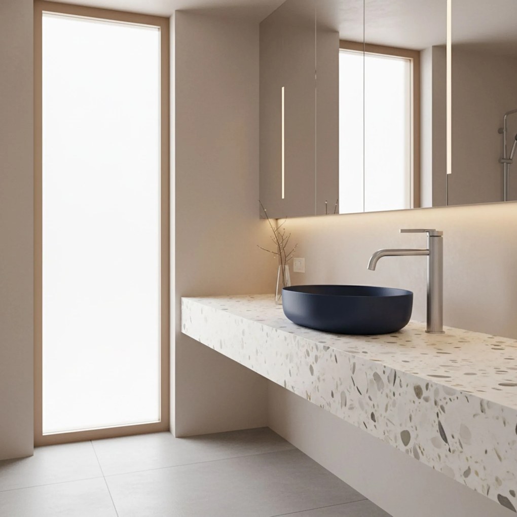 Rea Argon, vysoká umývadlová batéria h-295, brúsená oceľ, REA-B6450