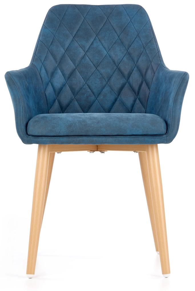 Jedálenská stolička modrá ekokoža
