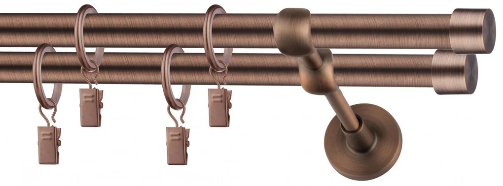 Dekorstudio Garniža dvojradová Luna medená 19mm Dĺžka: 320cm, Typ príslušenstva: Krúžky tiché so štipcami