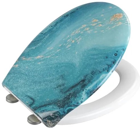 WENKO 23571100-WC WC sedadlo, nosnosť 300/350 kg, 44,5x37 cm, pestrofarebné/strieborné