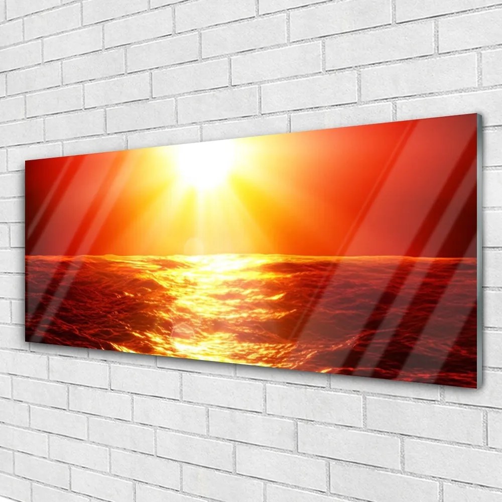 Obraz plexi Západ slnka more vlna 125x50 cm