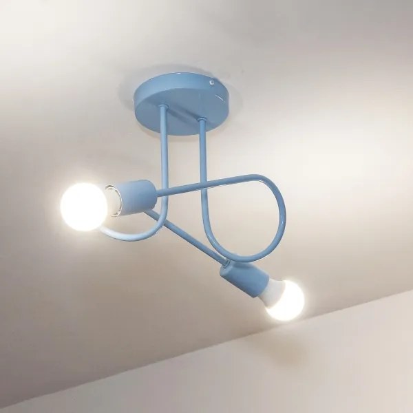 Prisadený luster OXFORD 2xE27/15W/230V modrá