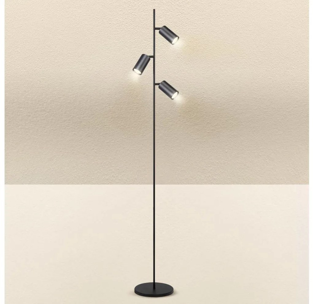 Brilagi - Stojacia lampa SELE 3xGU10/30W/230V čierna