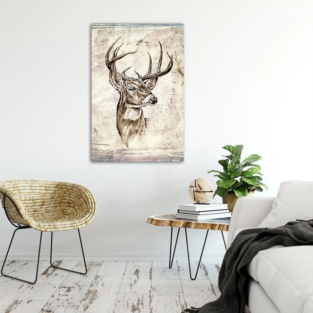 Gario Plagát Jeleň ako ručne maľovaný Farba rámu: Bez rámu, Rozmery: 30 x 45 cm