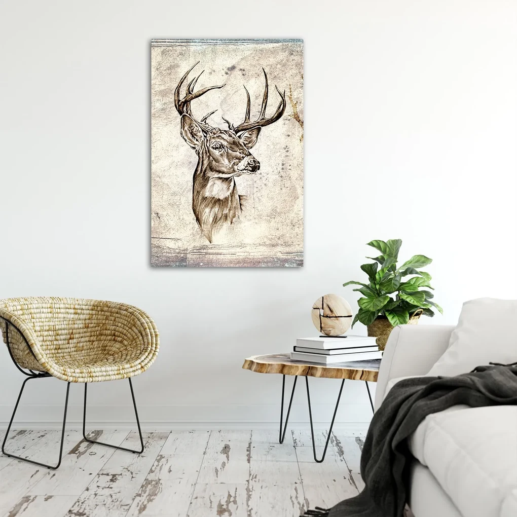 Gario Plagát Jeleň ako ručne maľovaný Farba rámu: Bez rámu, Rozmery: 40 x 60 cm