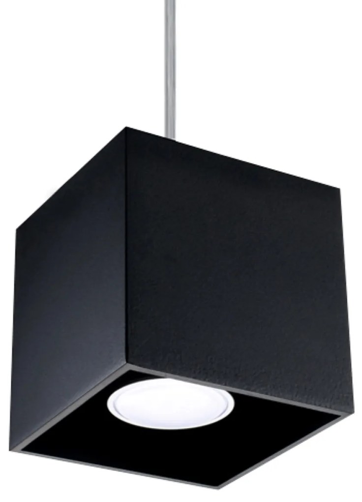 Závesné svietidlo Quad 1, 1x čierne kovové tienidlo