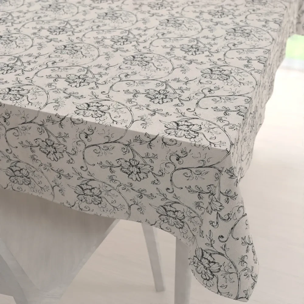 Biante Dekoračný obdĺžnikový obrus Leona LN-014 Popínavé kvety na režnom 80x120 cm