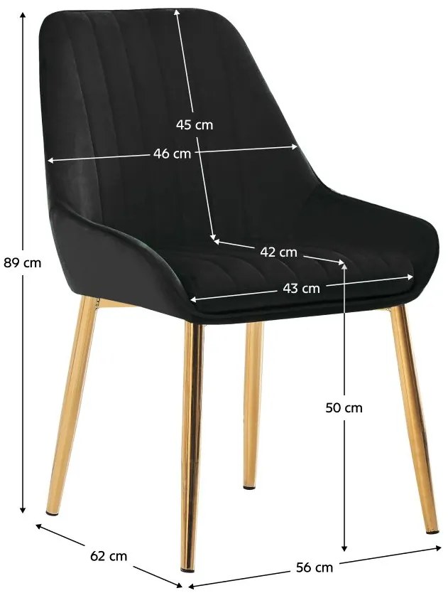 Jedálenská stolička Soddy (čierna + gold chróm + zlatá). Vlastná spoľahlivá doprava až k Vám domov. 1091453
