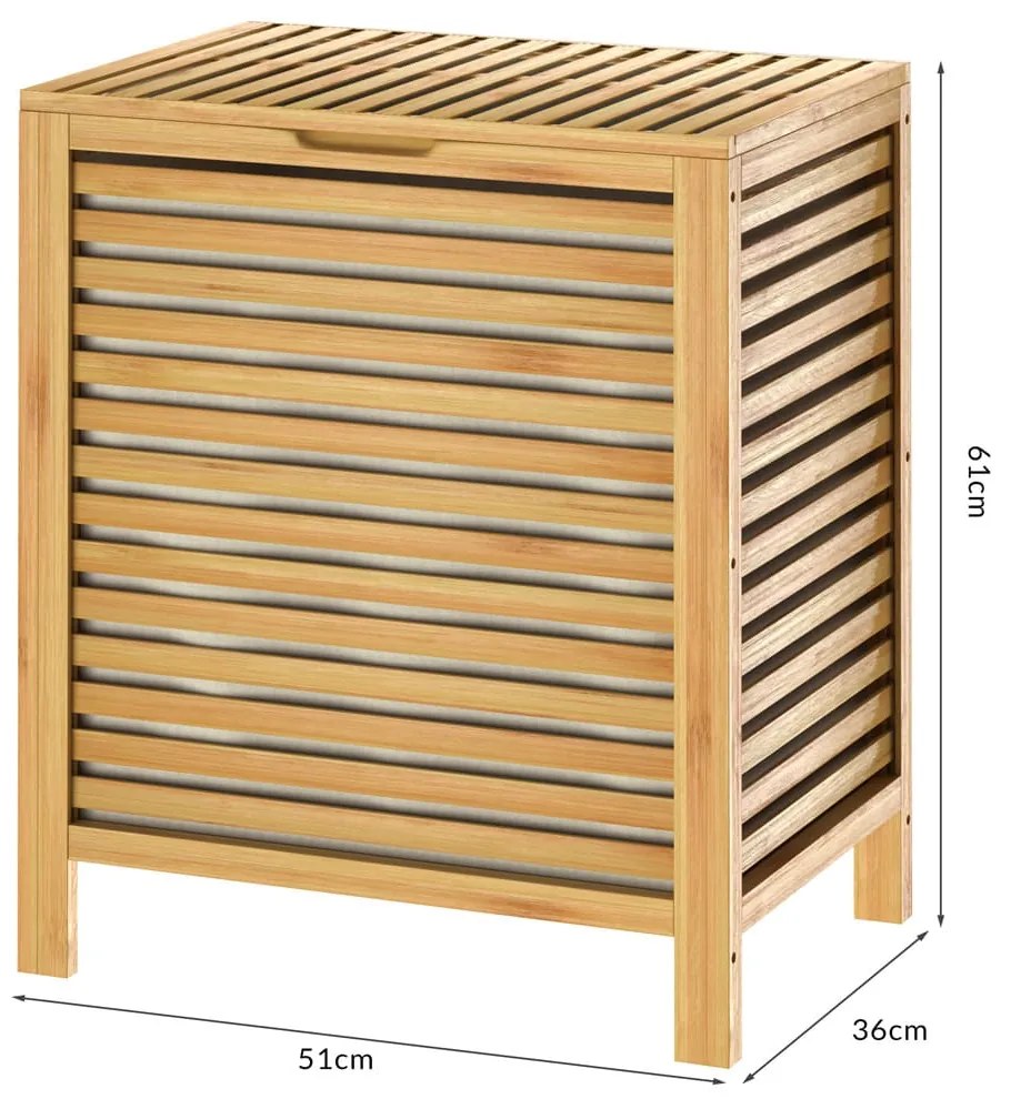 Bambusový kôš na bielizeň ISLA, 62L, prírodná hnedá Casaria