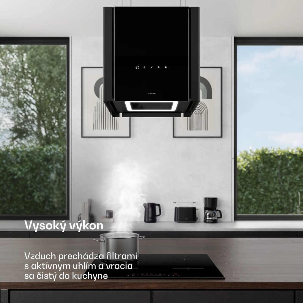 Klarstein Velaire digestor funkcia zdvíhania 40 cm, Elegantný, minimalistický, výkonný, EEC A++, 601 m³/h