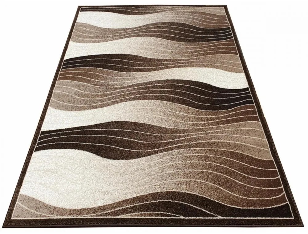 Kusový koberec Vlnky hnedý 200x290cm
