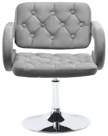 LuxuryForm DESIGN Stolička ADRIA VELUR na striebornom tanieri - sivá