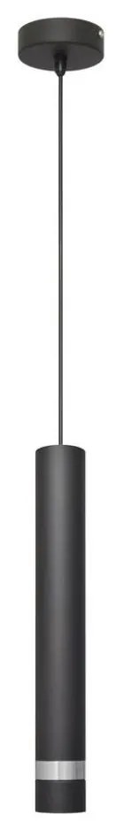 LED Luster na lanku TUBA 1xGU10/4,8W/230V čierna/chróm