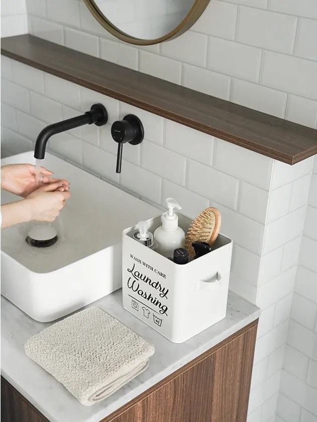 Orion Kovový úložný box na prací prášok s dávkovačom LAUNDRY