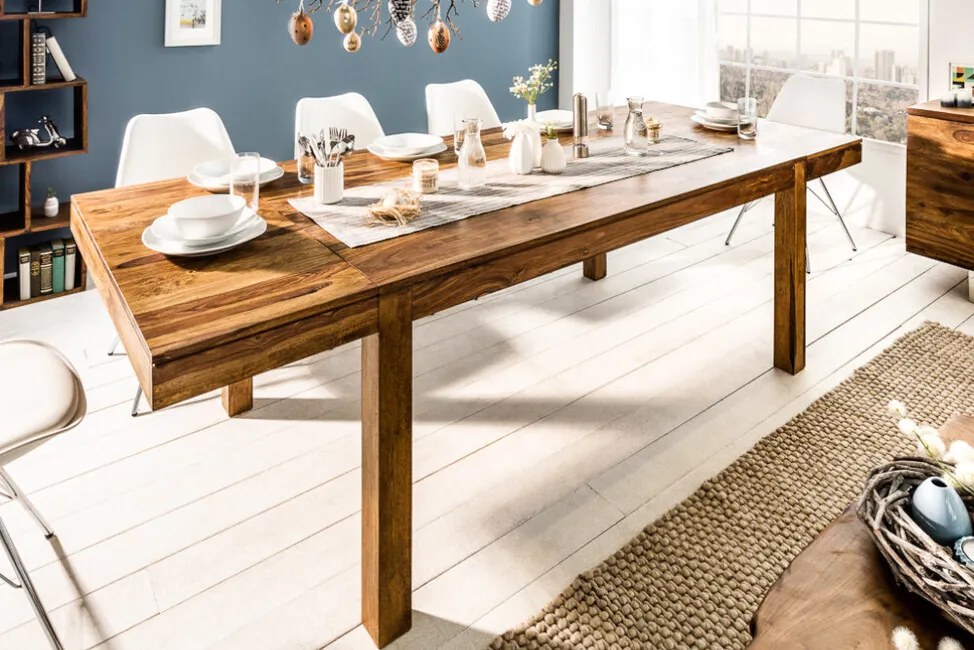Rozkladací jedálenský stôl z masívu Pure sheesham 160-240cm