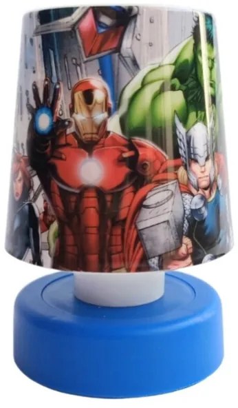 LED detská nočná lampička AVENGERS 11 cm modrá