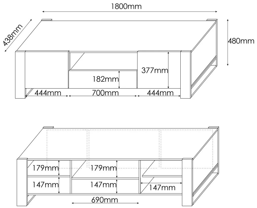 Cama Stolík pod TV Woods