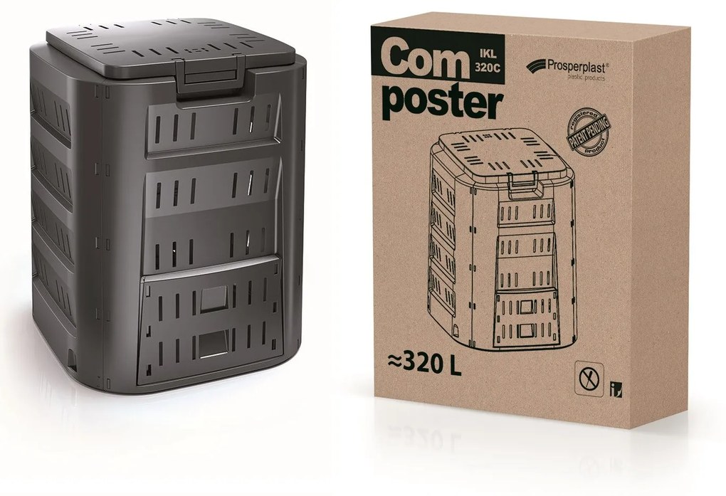 Kompostér COMPOGREEN čierny 320l