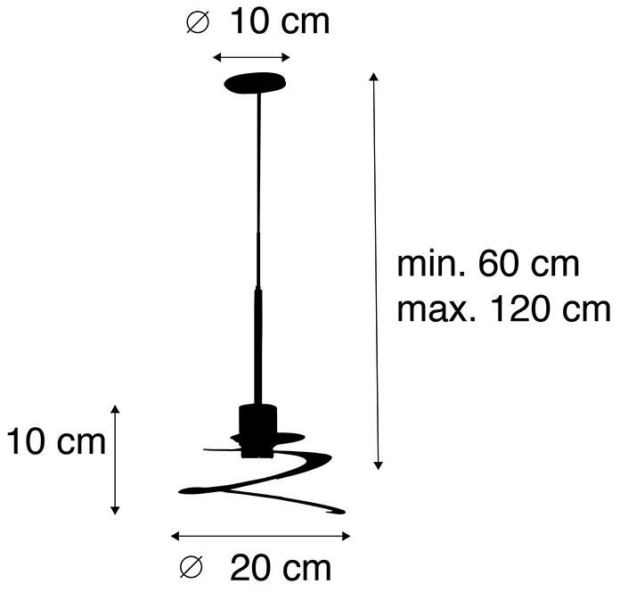 Dizajnové závesné svietidlo so špirálovým tienidlom 20 cm - Scroll