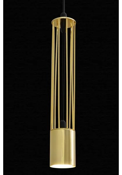 LED Luster na lanku BARS 2xGU10/4,8W/230V zlatá/čierna