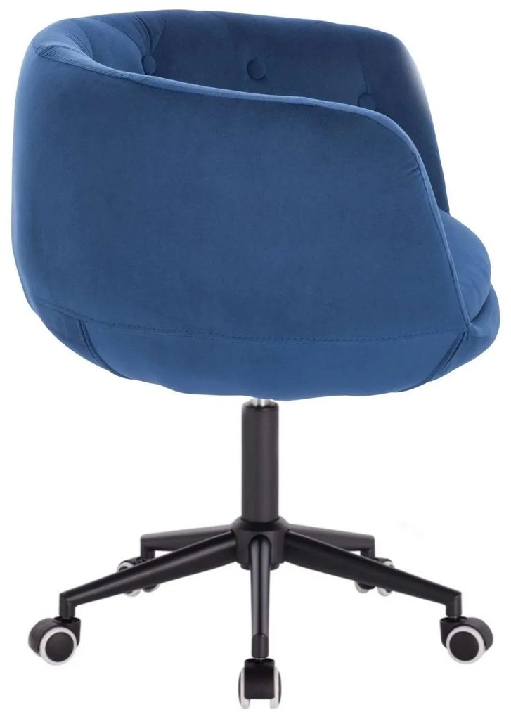 LuxuryForm DESIGN Kreslo MONTANA VELUR na čiernej podstave s kolieskami - modré