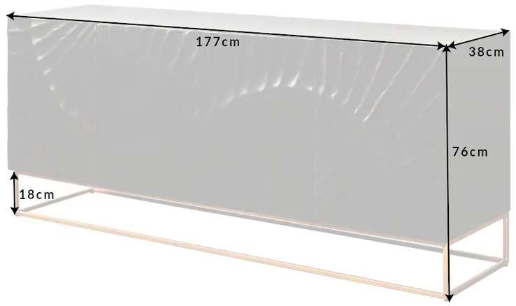 Dizajnová komoda Zorpi 177 cm – masívne mangové drevo / čierna