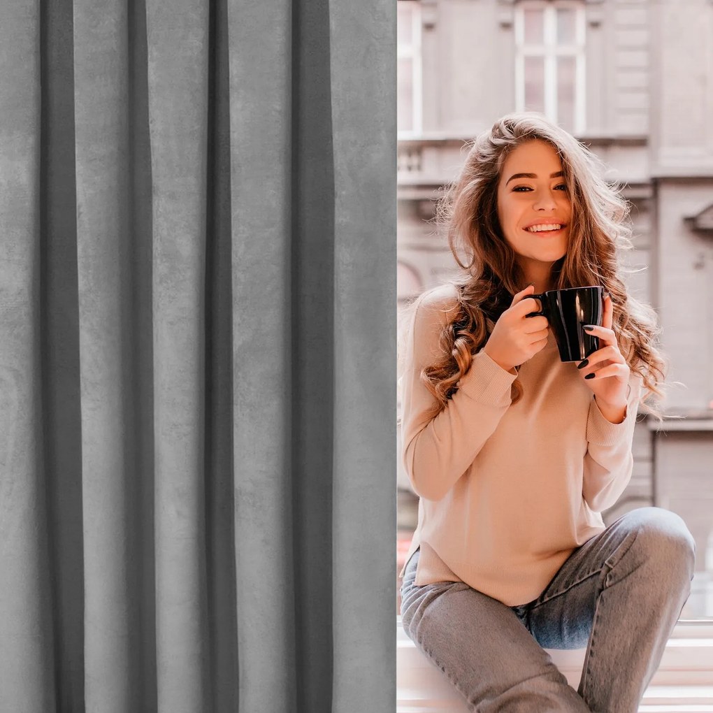 ZATEMŇOVACÍ ZÁVES NA PÁSKE ROSA 135X300 CM SIVÁ