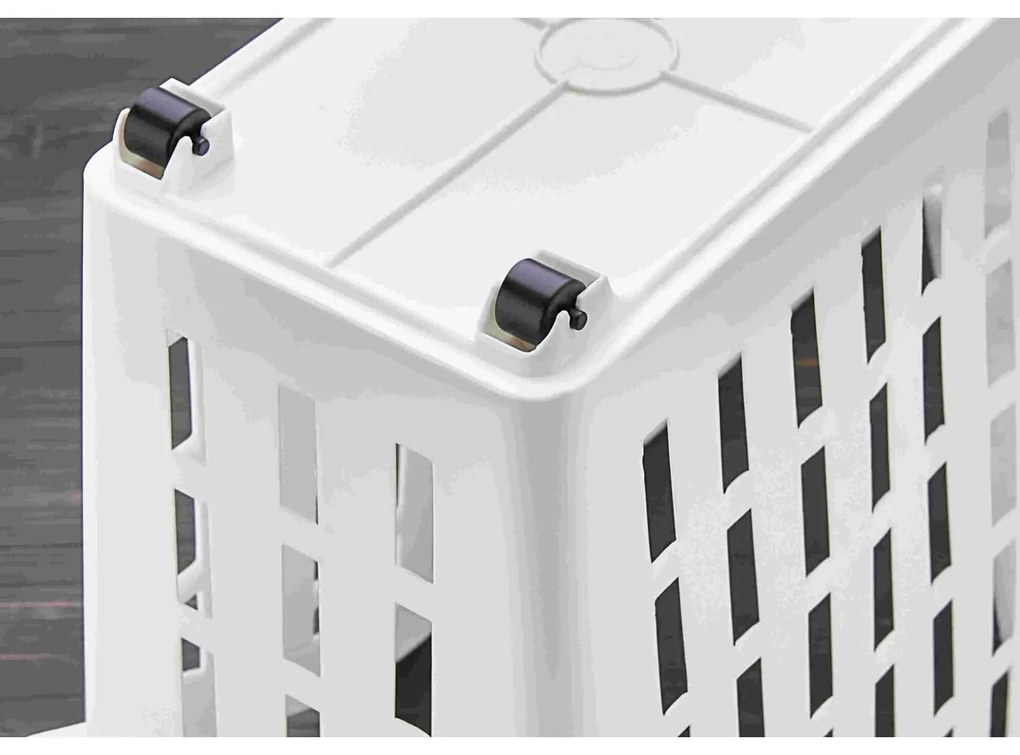 Arte Regal Úložný box s kolieskami, atypicky úzky, biely, Agnes, 20 l, 46 x 18 x 26