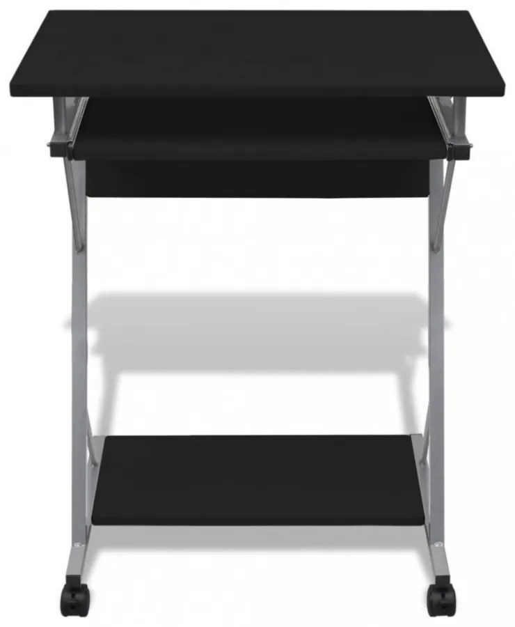 Počítačový stôl na kolieskach Dekorhome Čierna