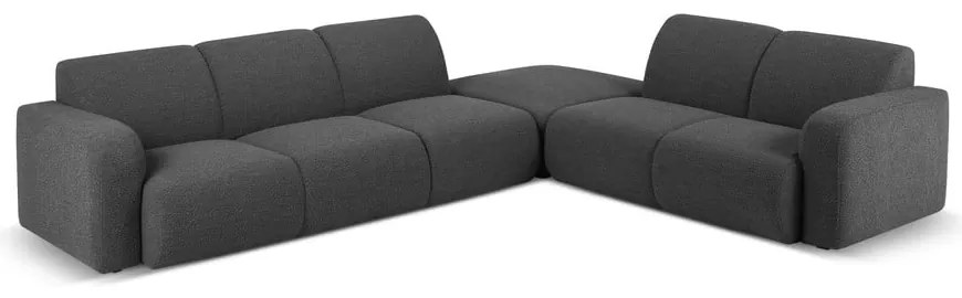 Tmavosivá rohová pohovka z textílie bouclé (pravý roh) Molino – Micadoni Home