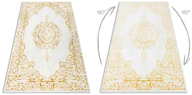 Koberec CORE 6268 Ramka, ornament - slonia kosť / zlatý
