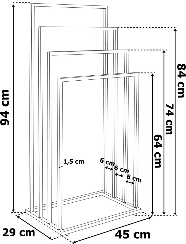 Vešiak na uteráky NELI čierny