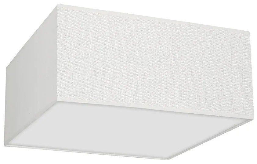 Stropné svietidlo Albion Square, 1x biele bavlnené tienidlo, (biele plexisklo), (40cm)