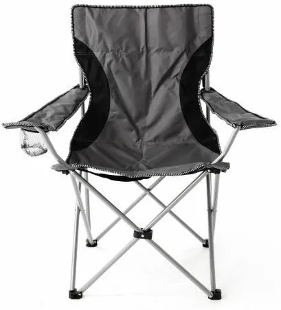 Divero 40804 Kempingová rybárska skladacia stolička - sivá