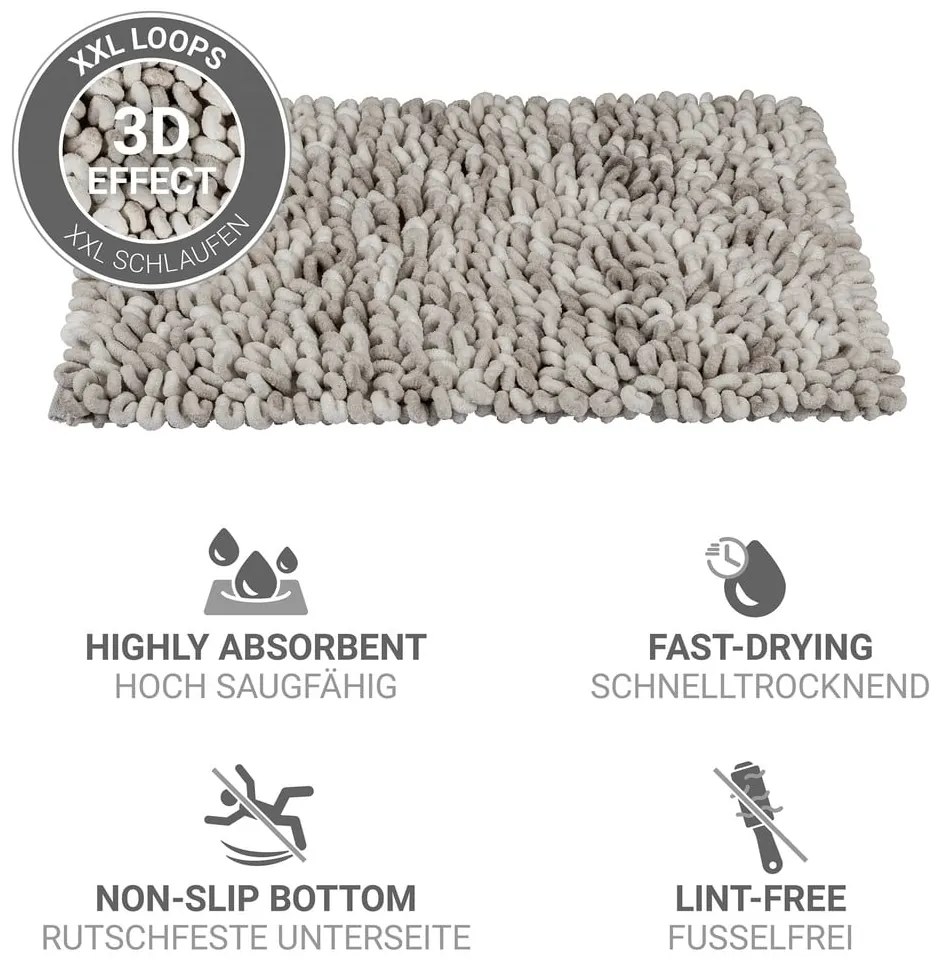 Sivobéžová textilná kúpeľňová predložka 60x90 cm Lerici – Wenko