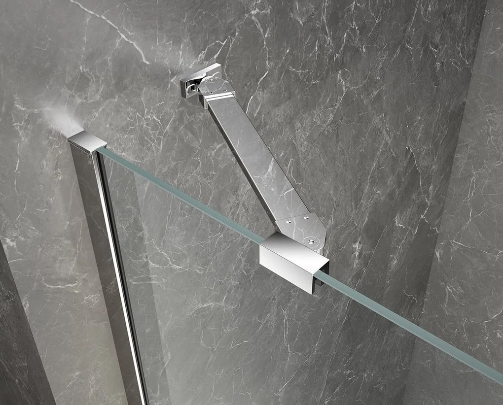 Polysan Polysan, GLOBE CHROME štvorcová sprchová zástena 800x800mm, matné sklo, pravé, GB1080-3215MRC