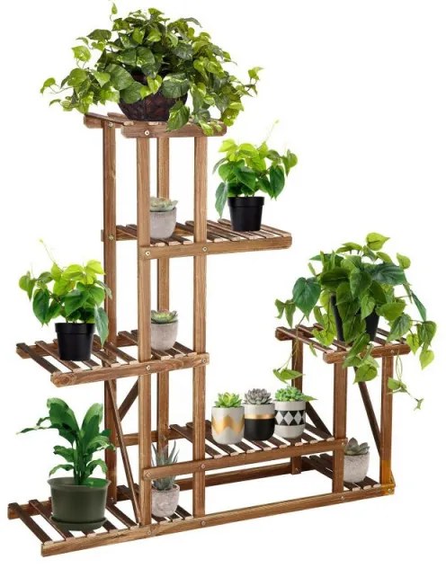 SPRINGOS Kaskádový stojan na kvety 95 cm, hnedý SPRINGOS PLANT 11