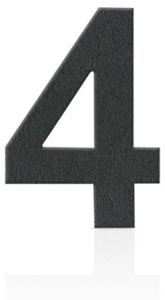 Čísla domu ušľachtilá oceľ číslica 4 sivá